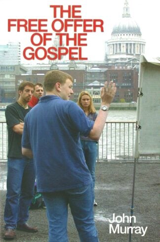Alt text: Image of a man preaching outdoors by the river in London with a backdrop of the city skyline and St. Paul's Cathedral, promoting Gospel outreach by the Banner of Truth UK.