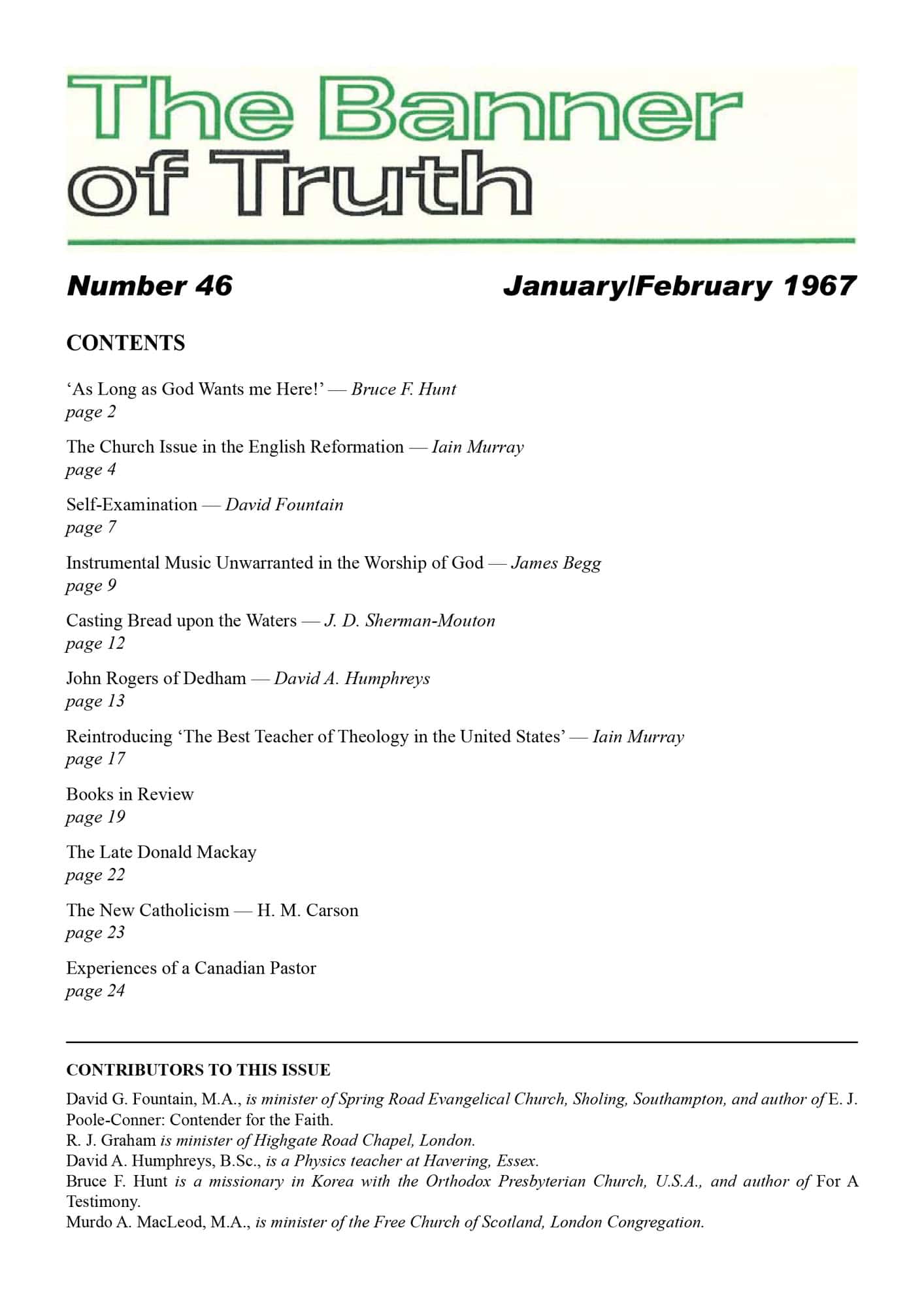 January & February 1967 Magazine