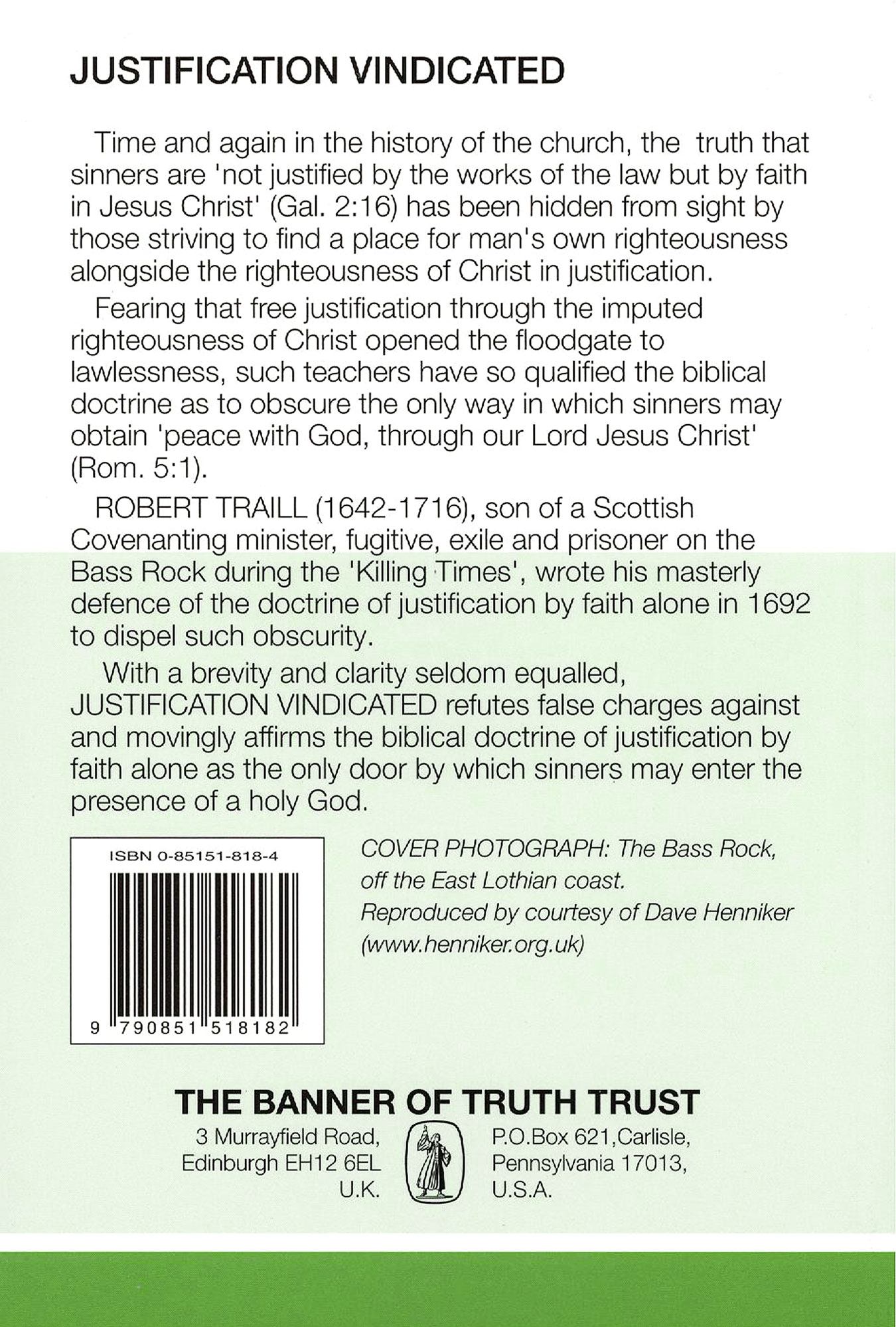 Justification Vindicated by Robert Traill